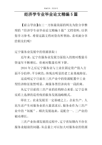 经济学专业毕业论文精编5篇