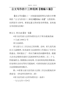 公文写作的十三种范例【精编5篇】