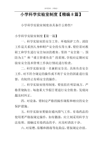 小学科学实验室制度【精编8篇】