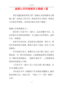 温暖心灵的情感美文精编3篇