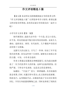 作文评语精选5篇
