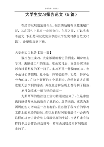 大学生实习报告范文（5篇）