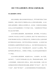 2021年伟大建党精神心得体会文稿两篇合编