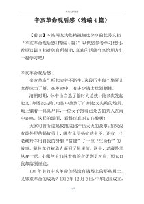 辛亥革命观后感（精编4篇）