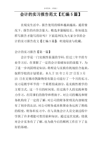 会计的实习报告范文【汇编5篇】