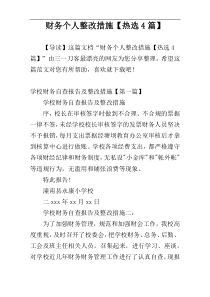 财务个人整改措施【热选4篇】