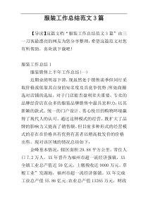 服装工作总结范文3篇