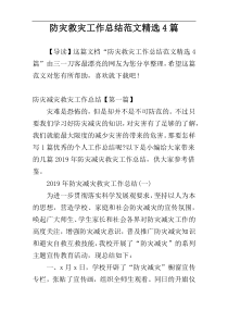 防灾救灾工作总结范文精选4篇