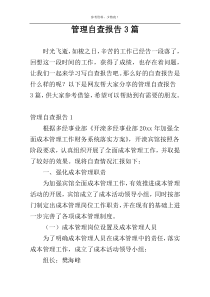 管理自查报告3篇