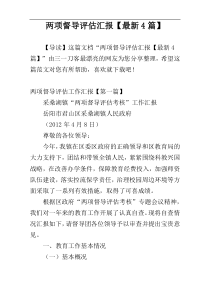 两项督导评估汇报【最新4篇】