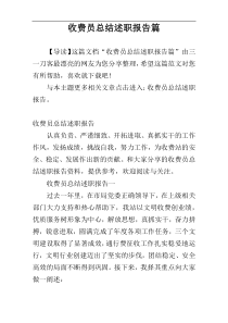 收费员总结述职报告篇