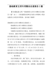 基础教育五项专项整治自查报告3篇