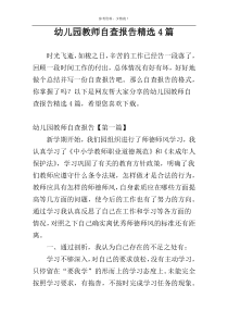幼儿园教师自查报告精选4篇