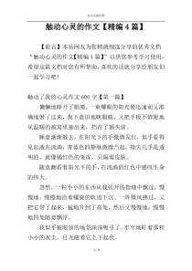 触动心灵的作文【精编4篇】