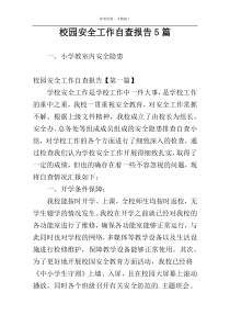 校园安全工作自查报告5篇