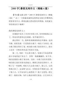 [800字]暑假见闻作文（精编4篇）