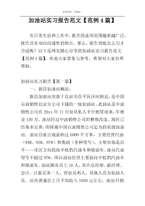 加油站实习报告范文【范例4篇】