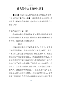 善良的作文【范例4篇】