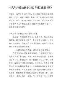 个人年终总结报告2022年度（最新5篇）