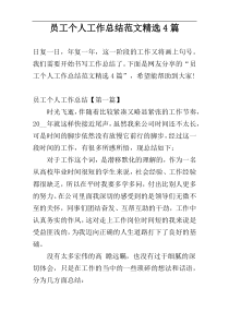 员工个人工作总结范文精选4篇