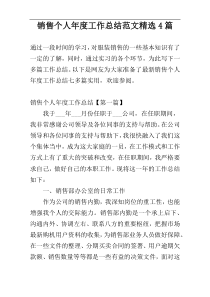 销售个人年度工作总结范文精选4篇