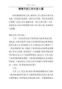 销售月的工作计划4篇
