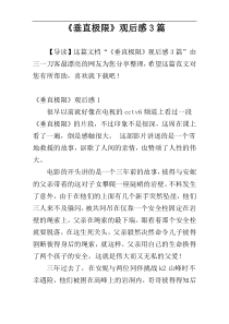 《垂直极限》观后感3篇