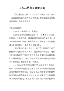 工作总结范文展望3篇