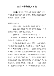 坚持与梦想作文3篇