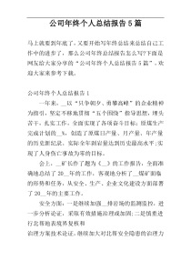 公司年终个人总结报告5篇