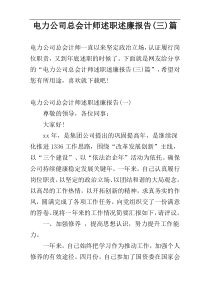 电力公司总会计师述职述廉报告(三)篇
