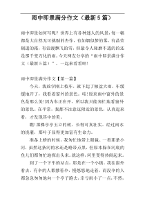 雨中即景满分作文（最新5篇）