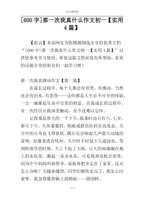 [600字]那一次我真什么作文初一【实用4篇】