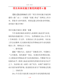 项目具体实施方案范例通用4篇