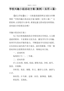 学校兴趣小组活动方案(案例)（实用4篇）