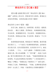 善良的作文【汇编4篇】