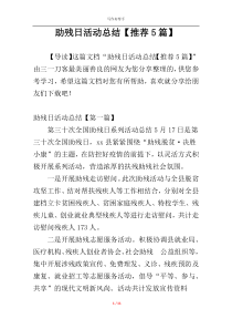 助残日活动总结【推荐5篇】