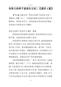 你努力的样子真美作文初二【通用4篇】