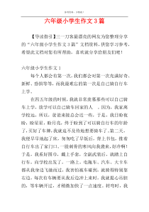 六年级小学生作文3篇