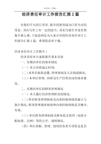 经济责任审计工作报告汇报2篇