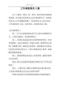 工作调查报告5篇