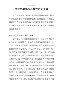 会计电算化实习报告范文2篇