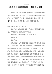 暑假专业实习报告范文【精选4篇】