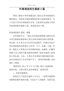 环境调查报告最新5篇