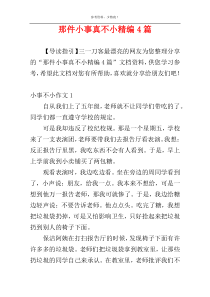 那件小事真不小精编4篇