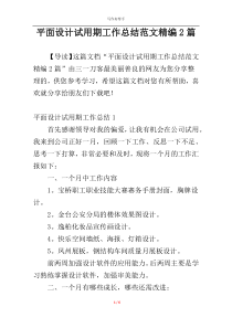 平面设计试用期工作总结范文精编2篇