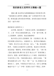 我的新语文老师作文精编4篇