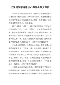 优秀团队精神建设心得体会范文范例