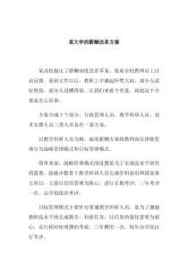 大学的薪酬改革方案