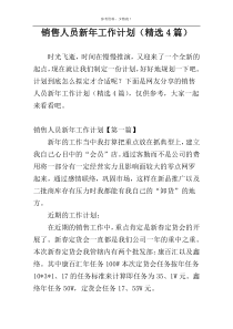 销售人员新年工作计划（精选4篇）